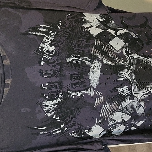 ROAR ENOUGH EXCUSES STUDDED SHIRT....XL - Picture 8 of 12